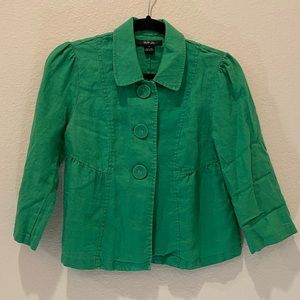 Green Blouse with Collar